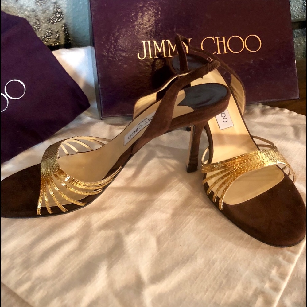 New Jimmy Choo Brown Suede Heels - size 40